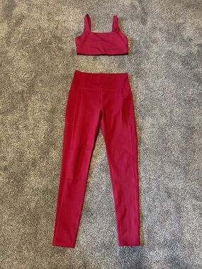 Girlfriend Collective Activewear SET - Dylan bra top and leggings - Hot Pink